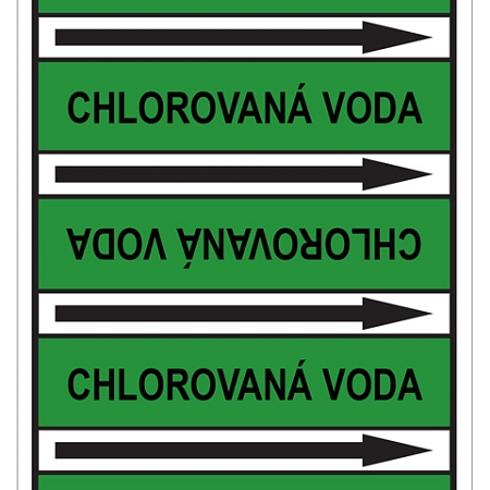 Značení potrubí, chlorovaná voda